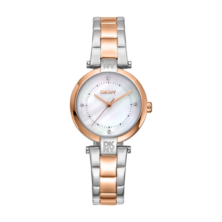 Essential Mini Quartz White Round Dial Women's Watch - DK1L043M0095