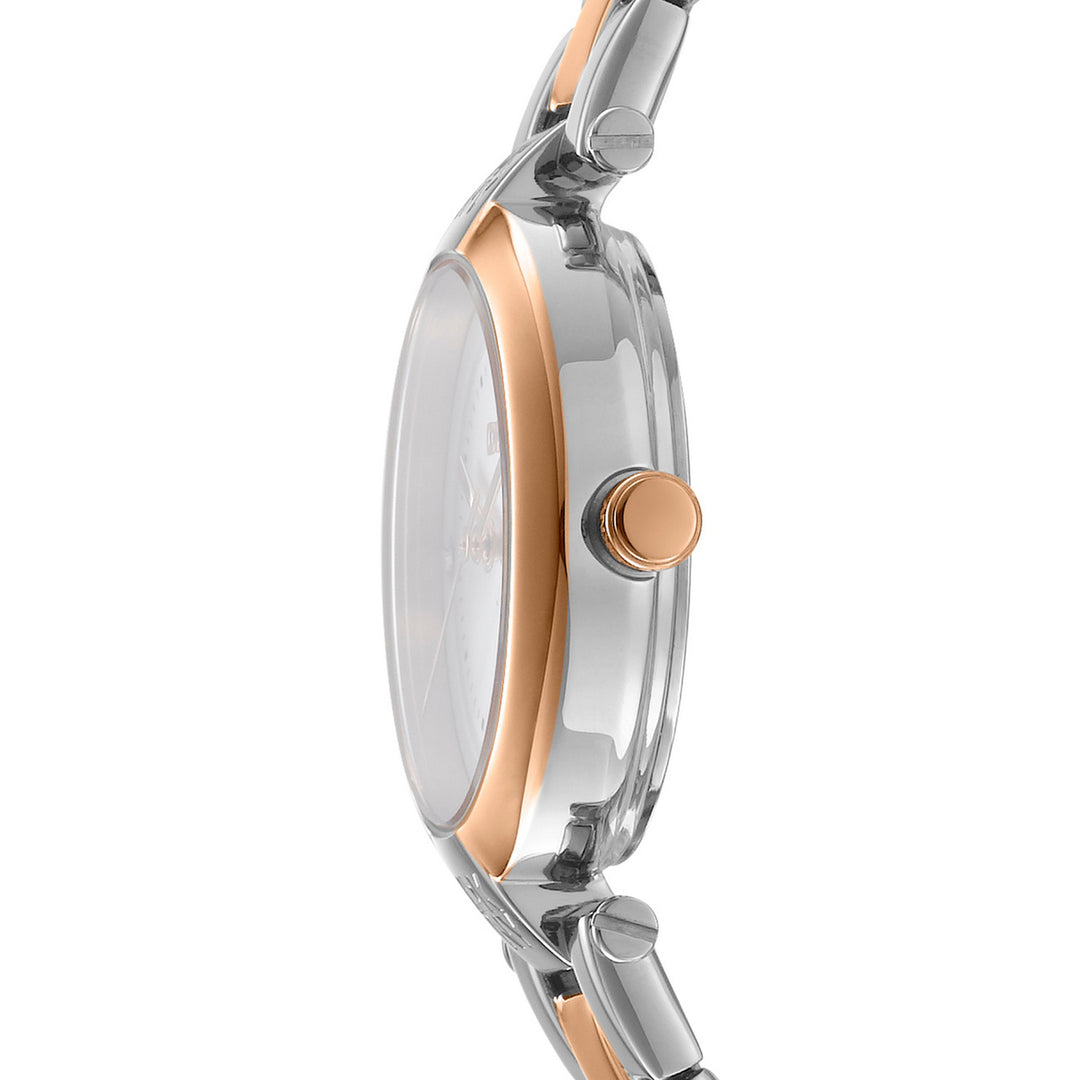 Essential Mini Quartz White Round Dial Women's Watch - DK1L043M0095