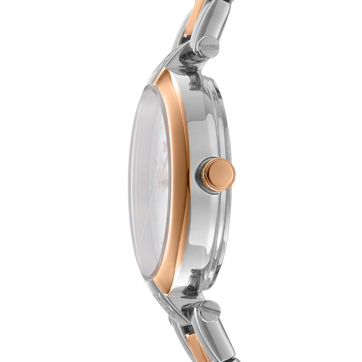 Essential Mini Quartz White Round Dial Women's Watch - DK1L043M0095