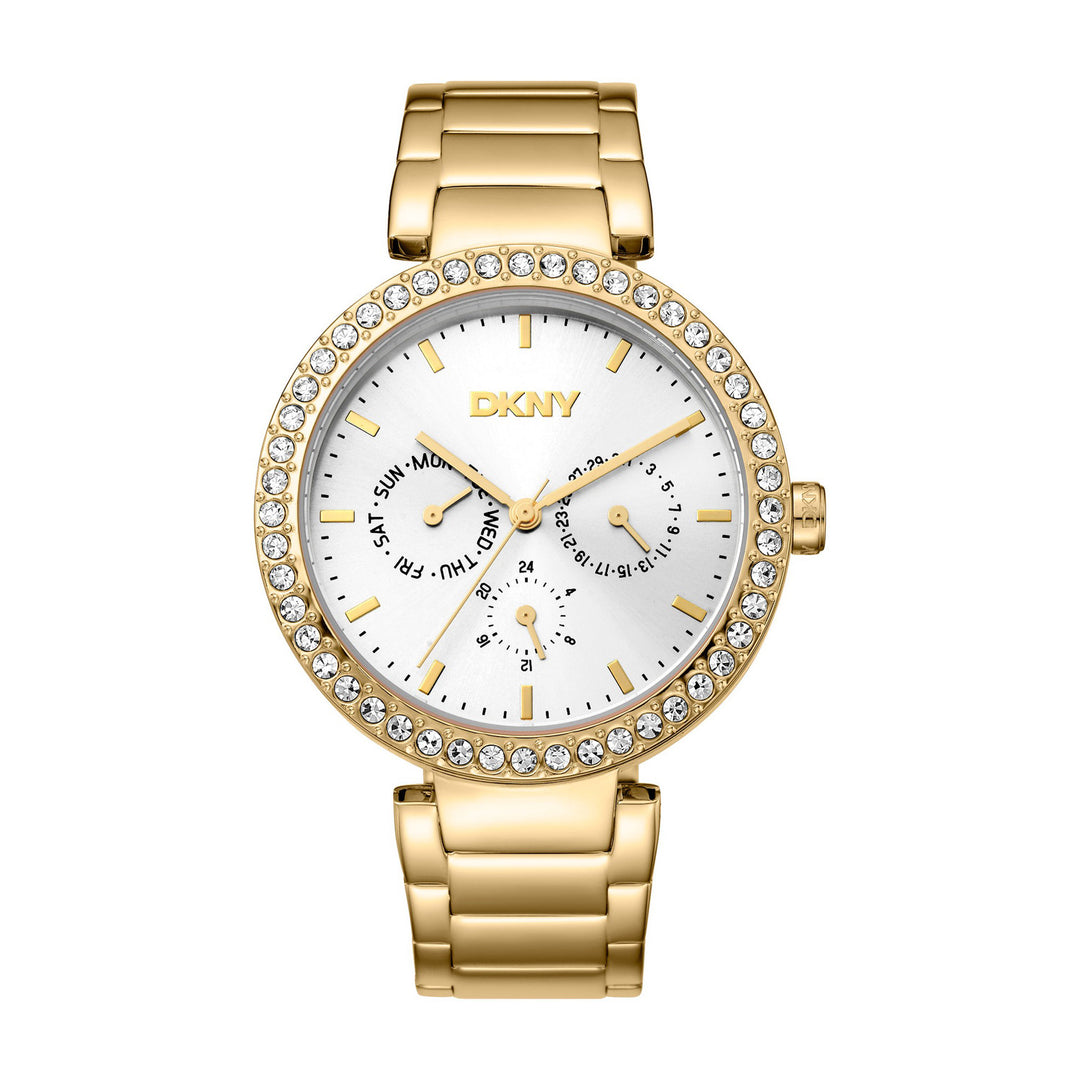Downtown Glitz Multifunction Silver Round Dial Women's Watch - DK1L044M0055
