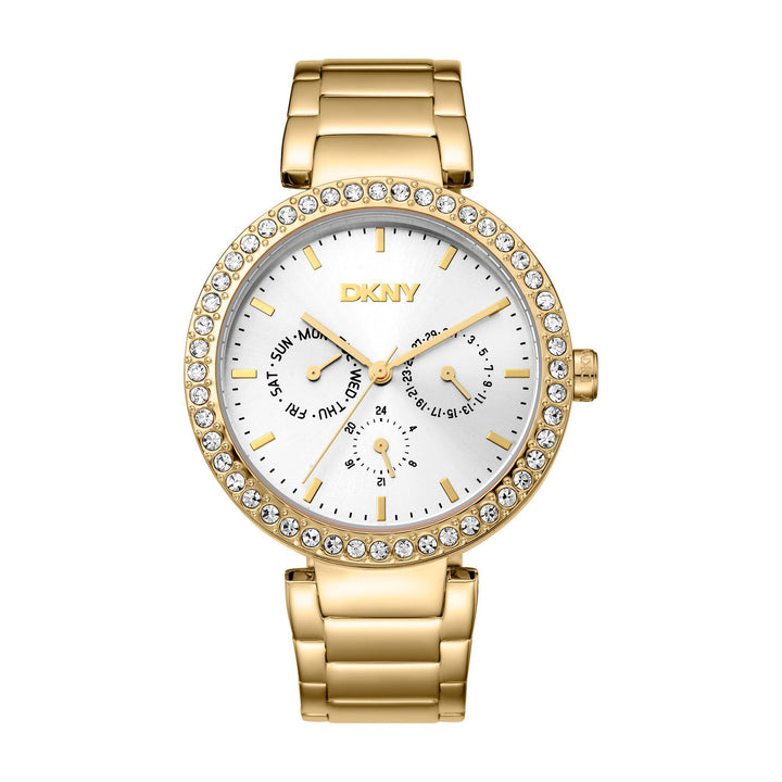 Downtown Glitz Multifunction Silver Round Dial Women's Watch - DK1L044M0055