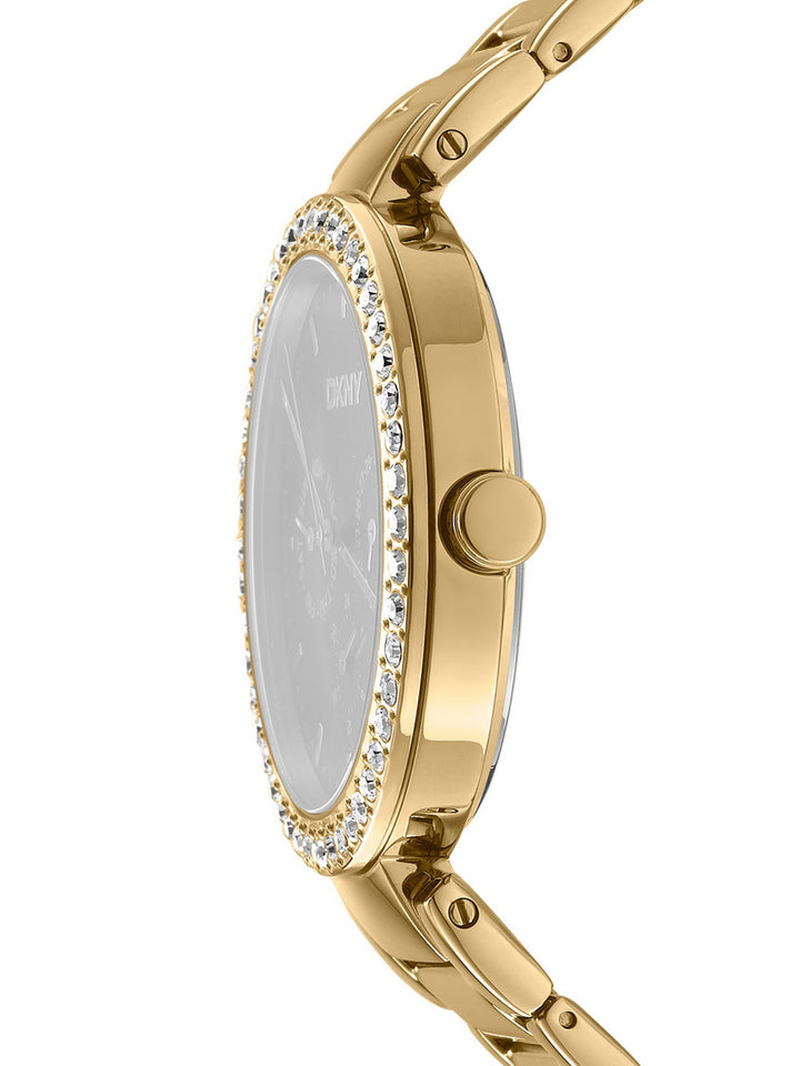 Downtown Glitz Multifunction Silver Round Dial Women's Watch - DK1L044M0055