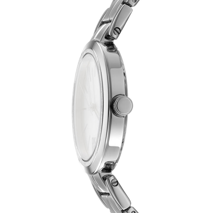 Downtown Midi Quartz Silver Round Dial Women's Watch - DK1L045M0035