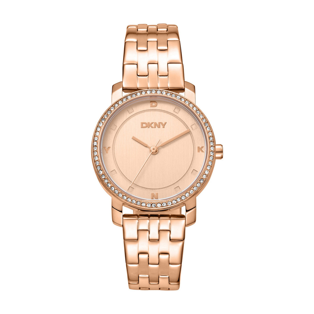 Astoria Glitz Quartz Rose Gold Round Dial Women's Watch - DK1L065M0055