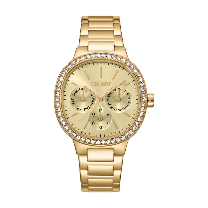 Evening Multifunction Gold Round Dial Women's Watch - DK1L084M0065
