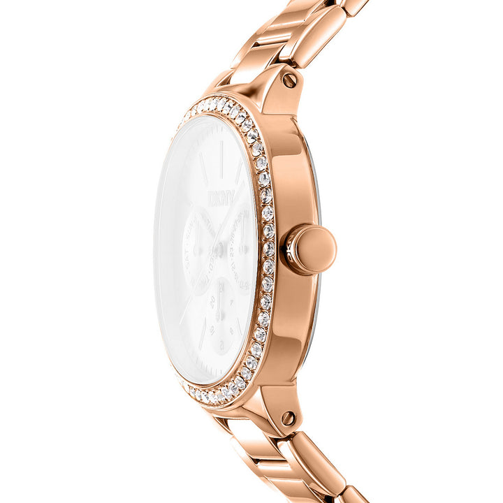 Evening Multifunction Rose Gold Round Dial Women's Watch - DK1L084M0075