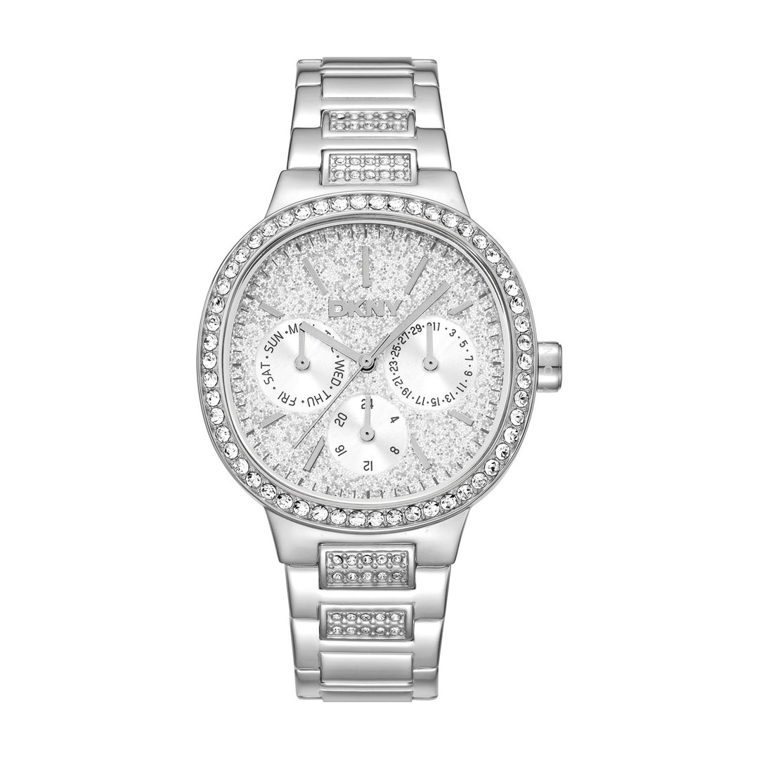 Evening Multifunction Silver Round Dial Women's Watch - DK1L084M0215
