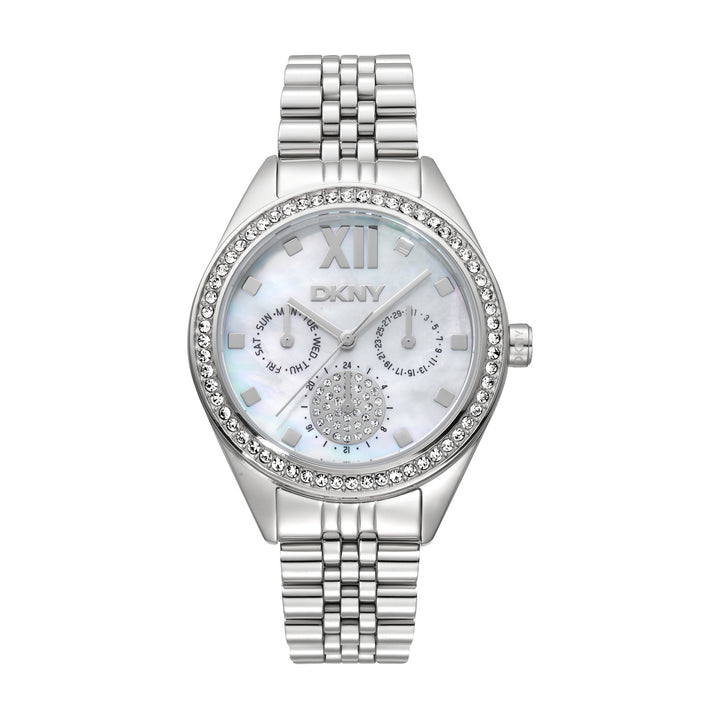 DKNY Multifunction White MOP Crystal Round Dial Women's Watch - DK1L098M0045