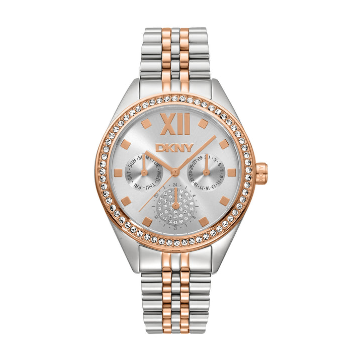 DKNY Multifunction Silver Crystal Round Dial Women's Watch - DK1L098M0105