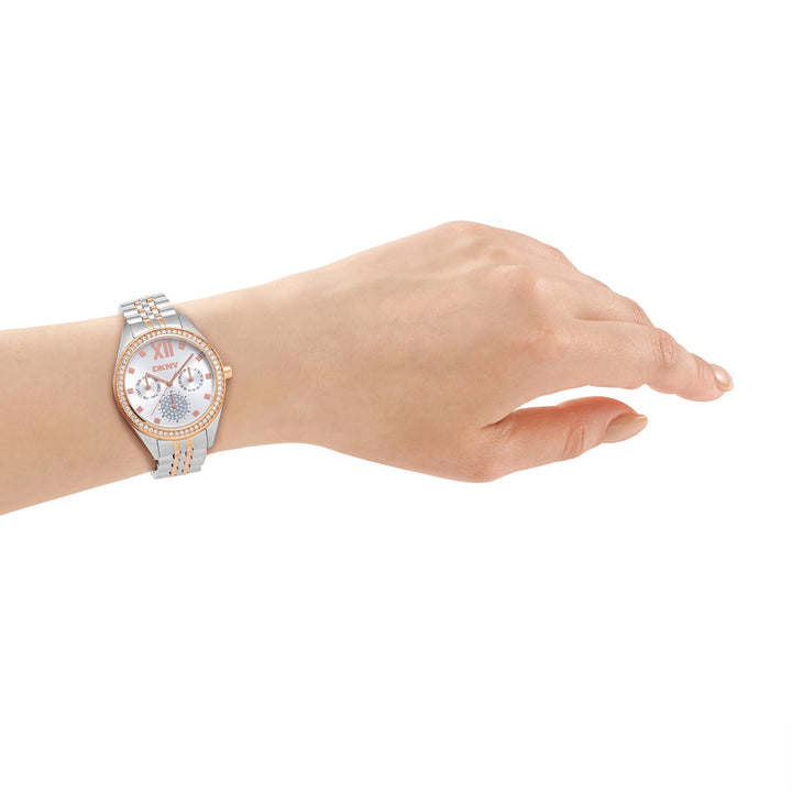 DKNY Multifunction Silver Crystal Round Dial Women's Watch - DK1L098M0105