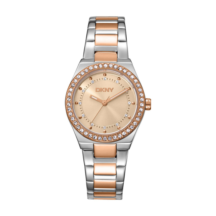 Evening Quartz Rose Gold Round Dial Women's Watch - DK1L100M0105