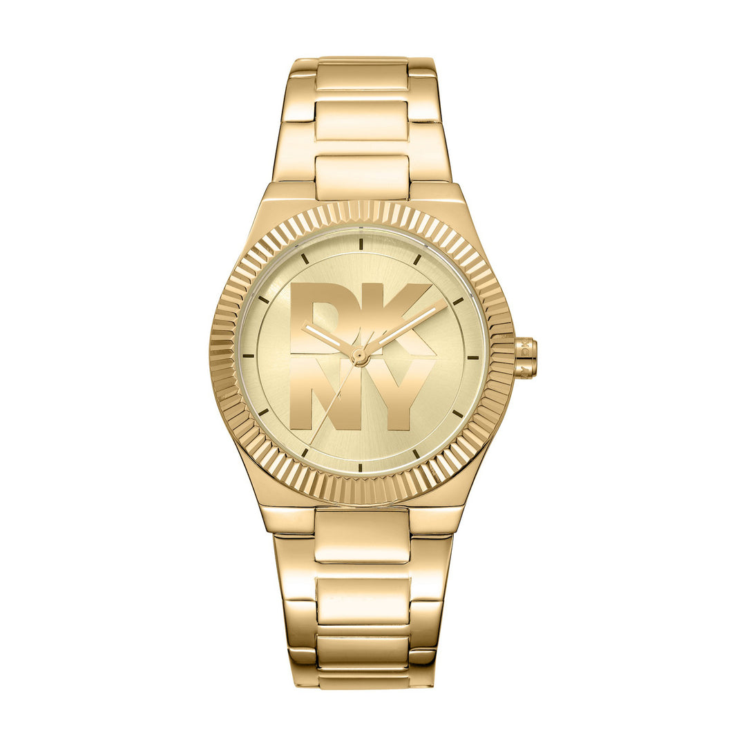 Logo Quartz Gold Round Dial Women's Watch - DK1L102M0035