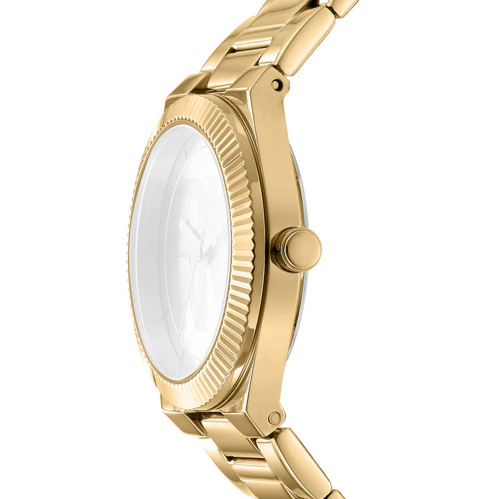 Logo Quartz Gold Round Dial Women's Watch - DK1L102M0035