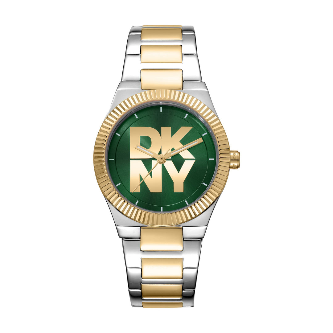 Logo Quartz Green Round Dial Women's Watch - DK1L102M0055