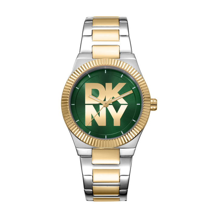 Logo Quartz Green Round Dial Women's Watch - DK1L102M0055