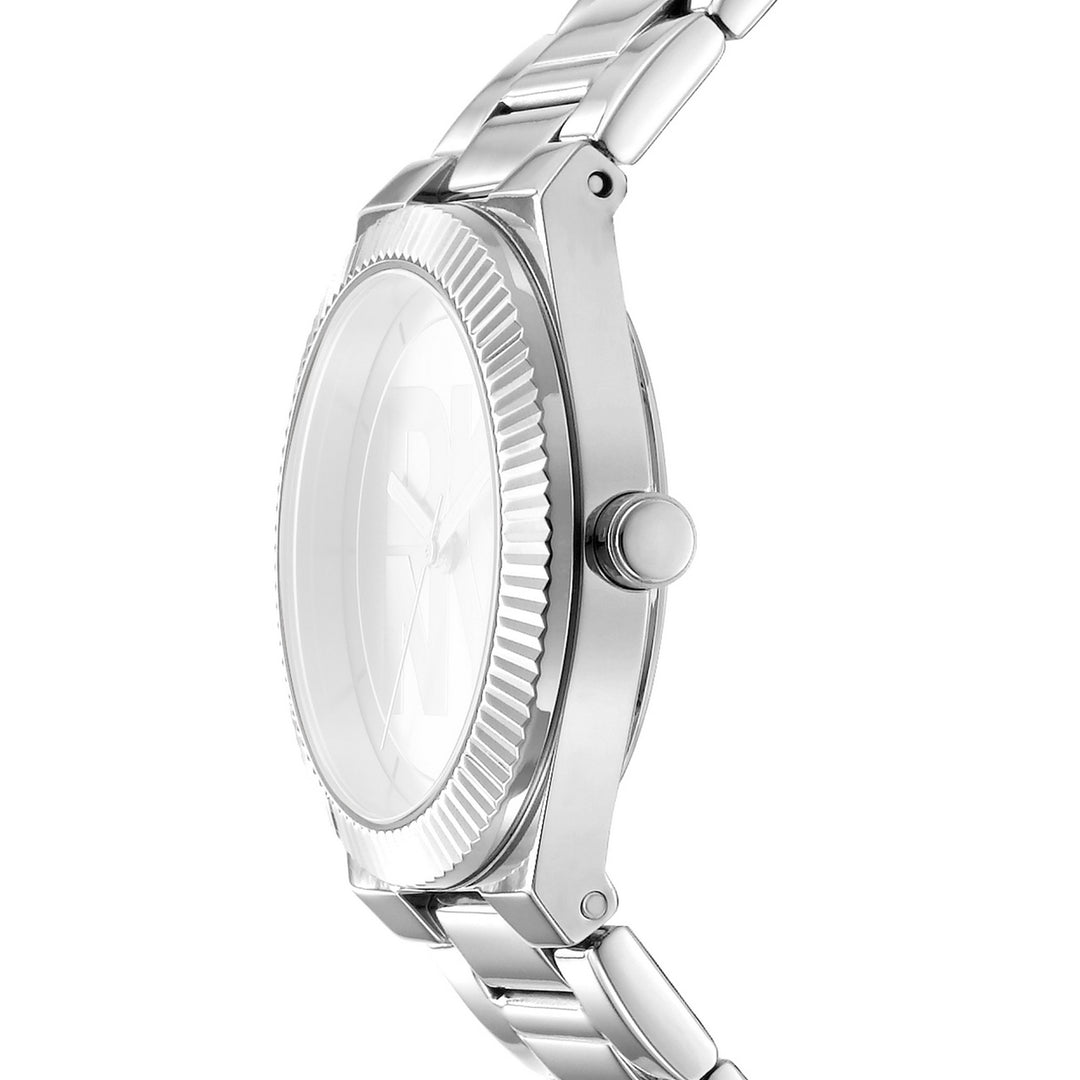 Logo Quartz Silver Round Dial Women's Watch - DK1L102M0215