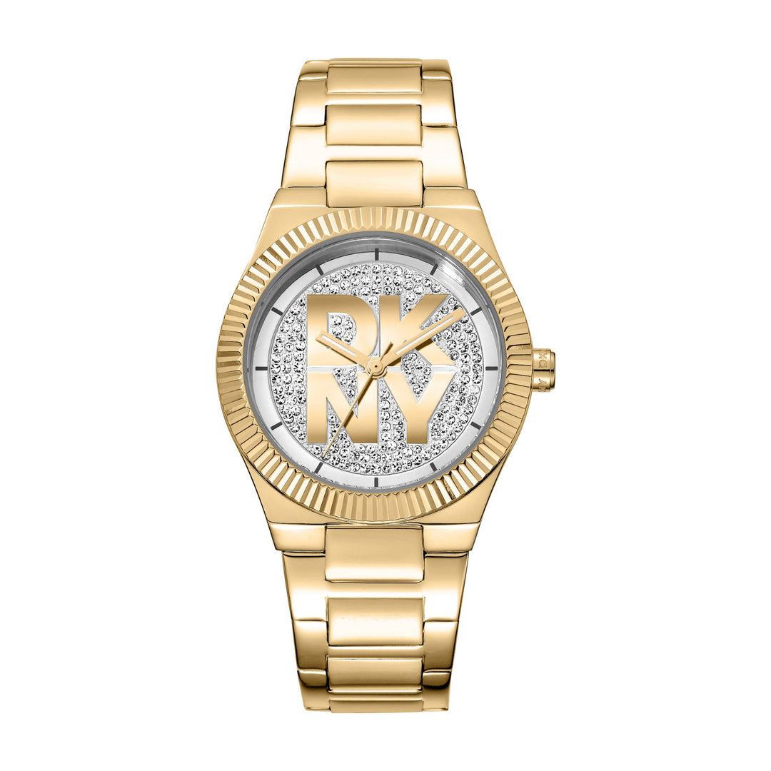 Logo Quartz Silver Round Dial Women's Watch - DK1L102M0225
