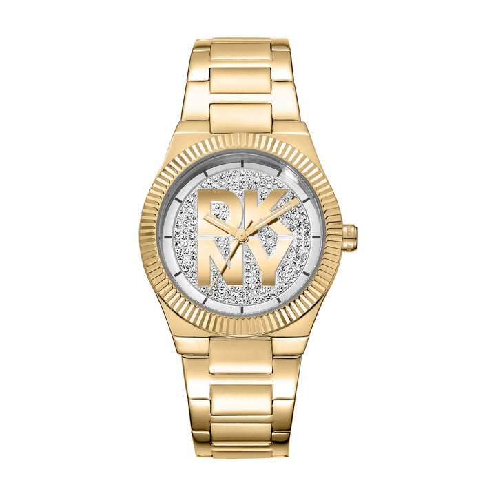 Logo Quartz Silver Round Dial Women's Watch - DK1L102M0225