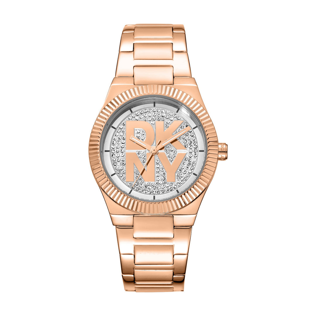Logo Quartz Silver Round Dial Women's Watch - DK1L102M0235