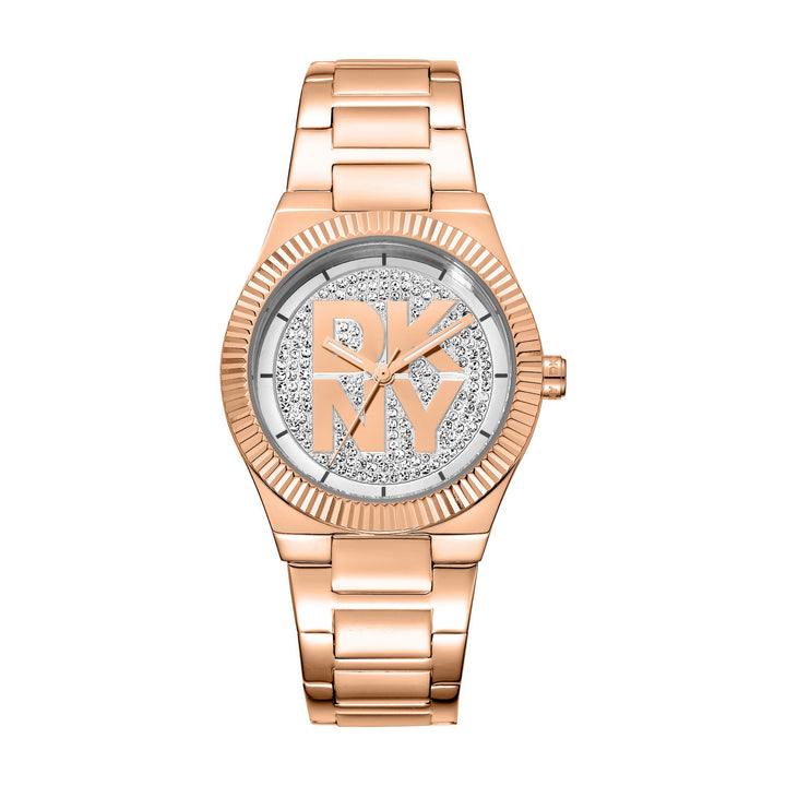 Logo Quartz Silver Round Dial Women's Watch - DK1L102M0235