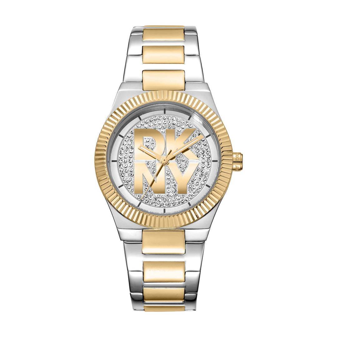 Logo Quartz Silver Round Dial Women's Watch - DK1L102M0245