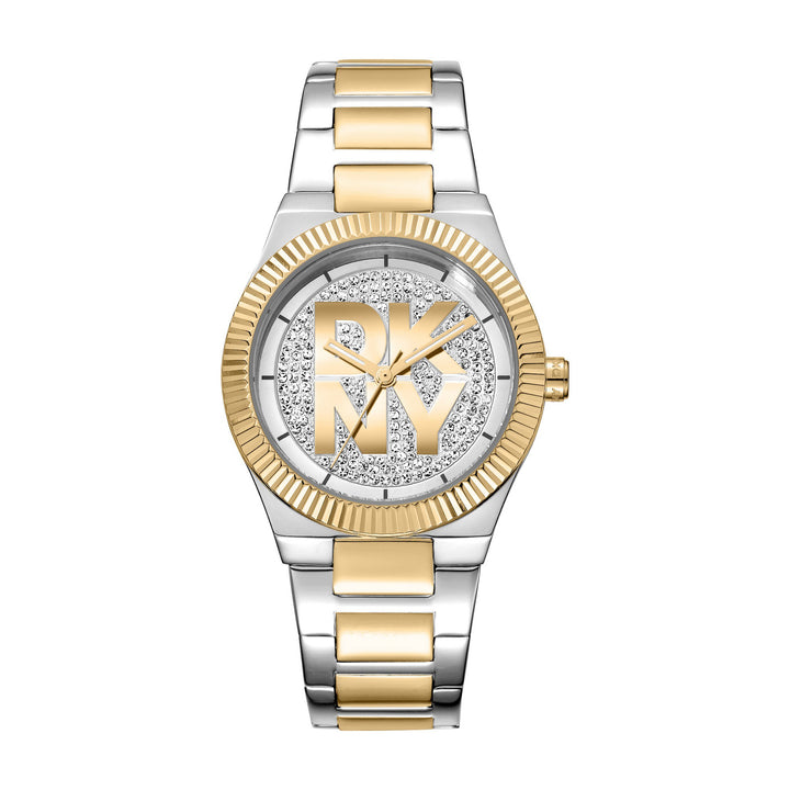 Logo Quartz Silver Round Dial Women's Watch - DK1L102M0245