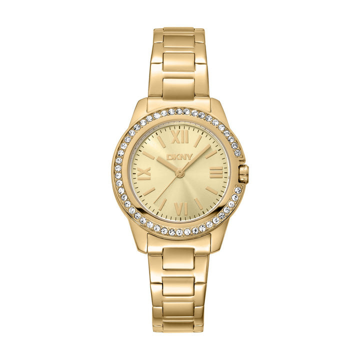 Evening Quartz Gold Round Dial Women's Watch - DK1L105M0055