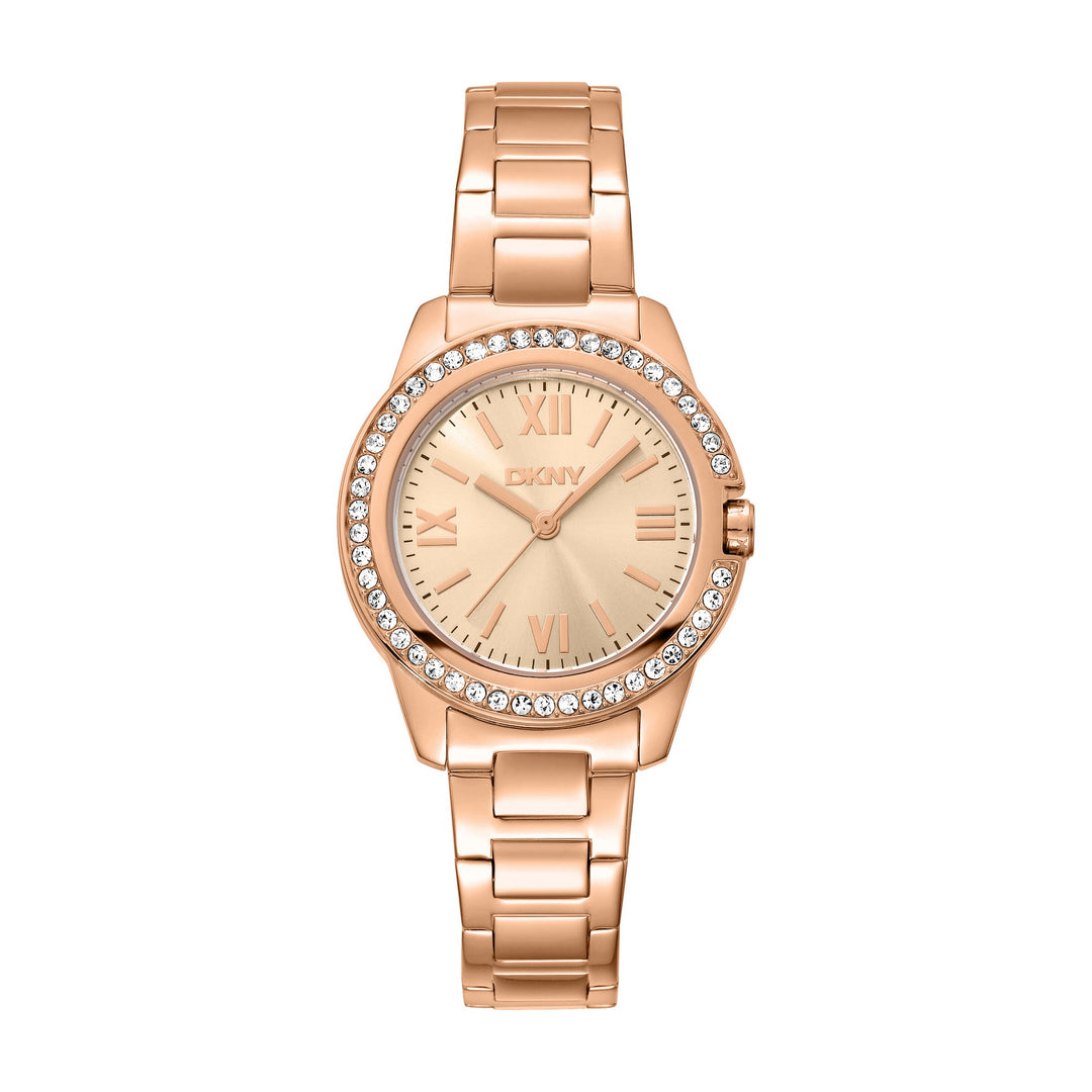 Evening Quartz Rose Gold Round Dial Women's Watch - DK1L105M0075
