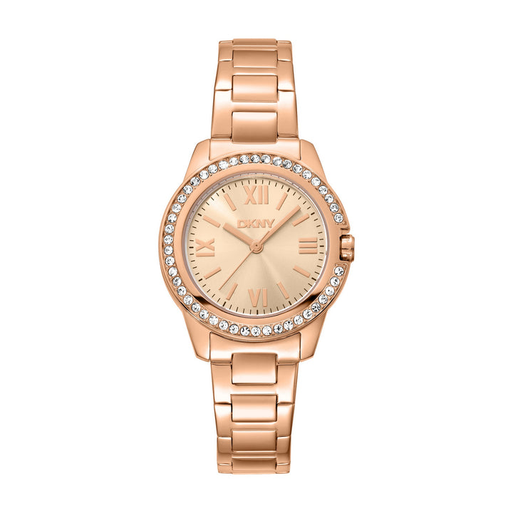 Evening Quartz Rose Gold Round Dial Women's Watch - DK1L105M0075