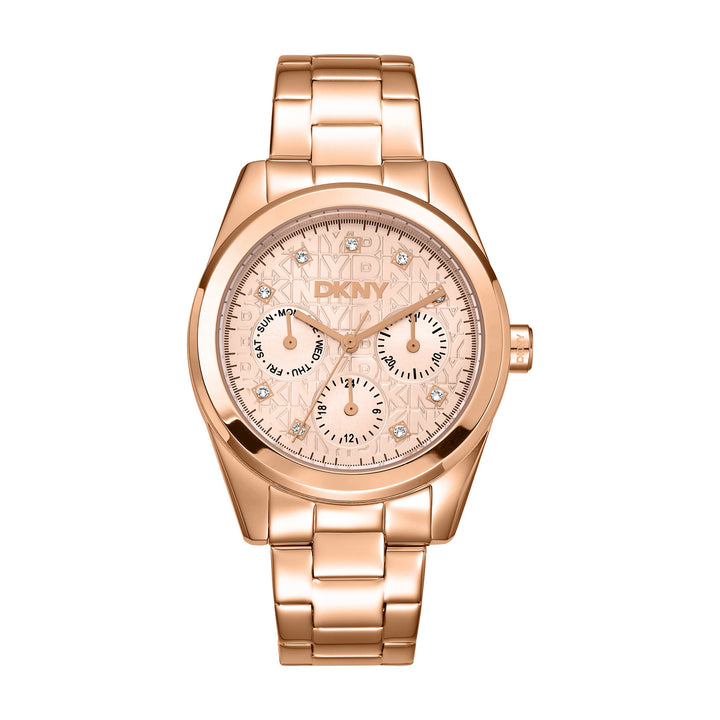 Multifunction Rose Gold Round Dial Women's Watch - DK1L109M0055