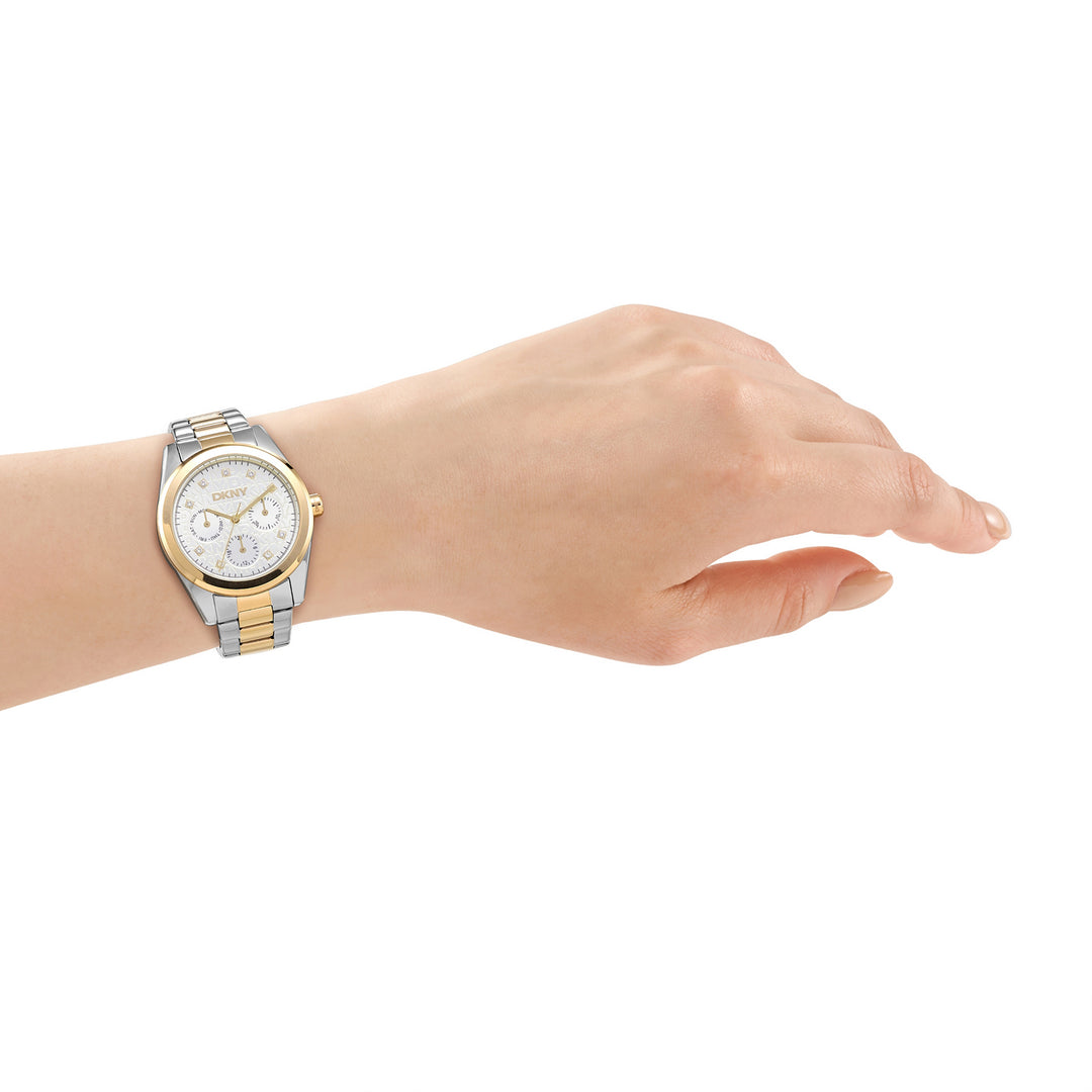 Multifunction Silver Round Dial Women's Watch - DK1L109M0065