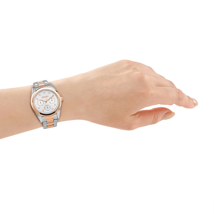 Multifunction Silver Round Dial Women's Watch - DK1L109M0085