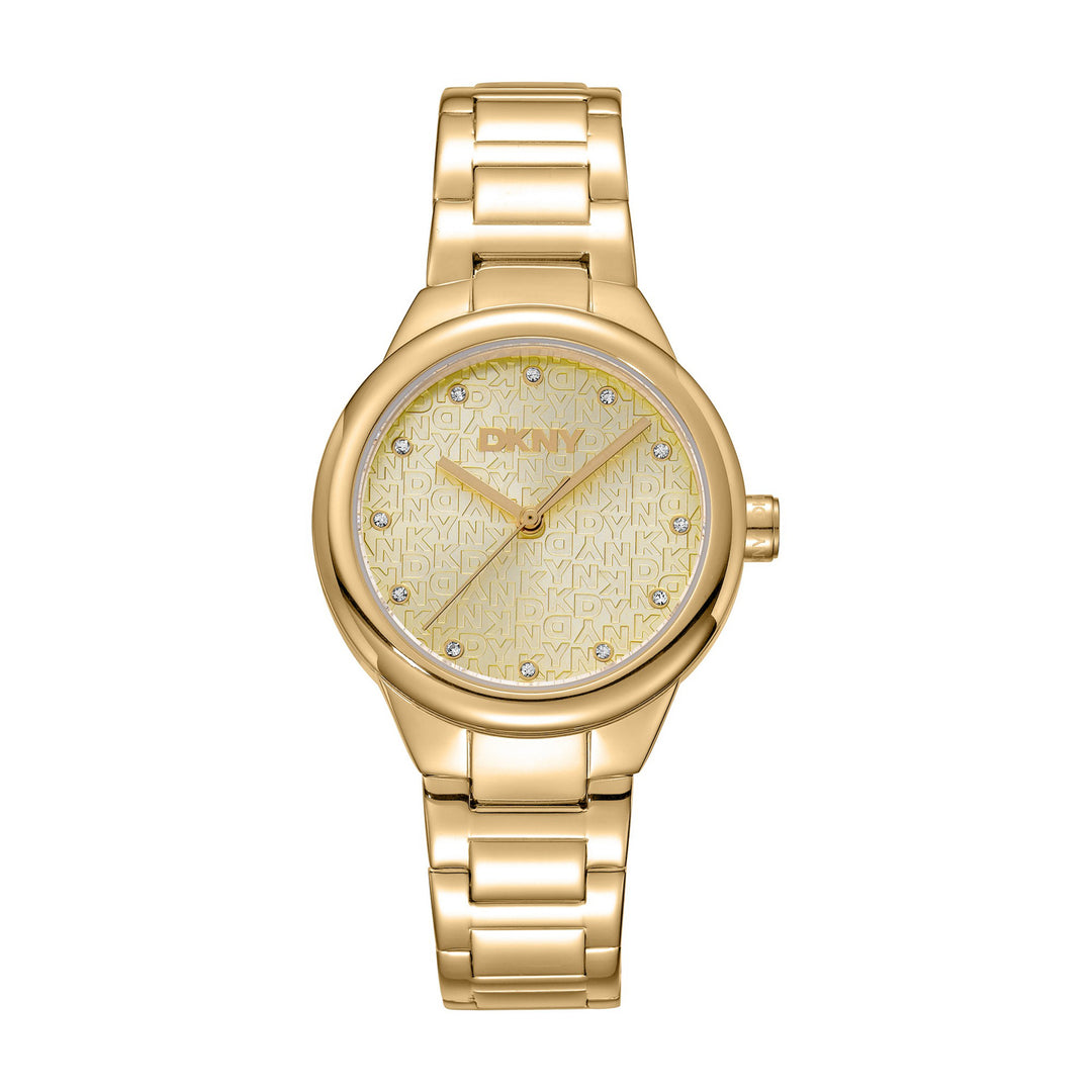 Everyday Quartz Gold Round Dial Women's Watch - DK1L110M0055