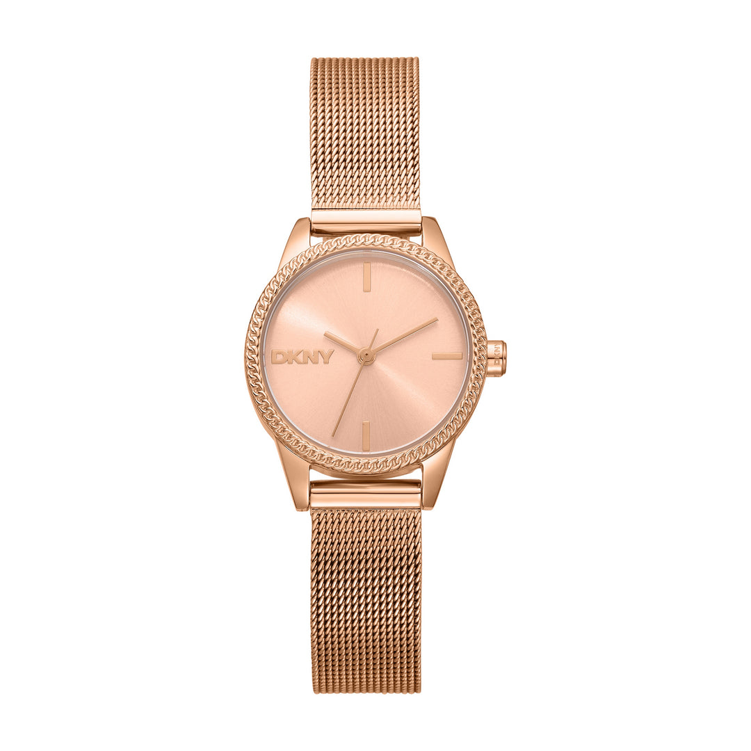 Quartz Rose Gold Round Dial Women's Watch - DK1L113M0085