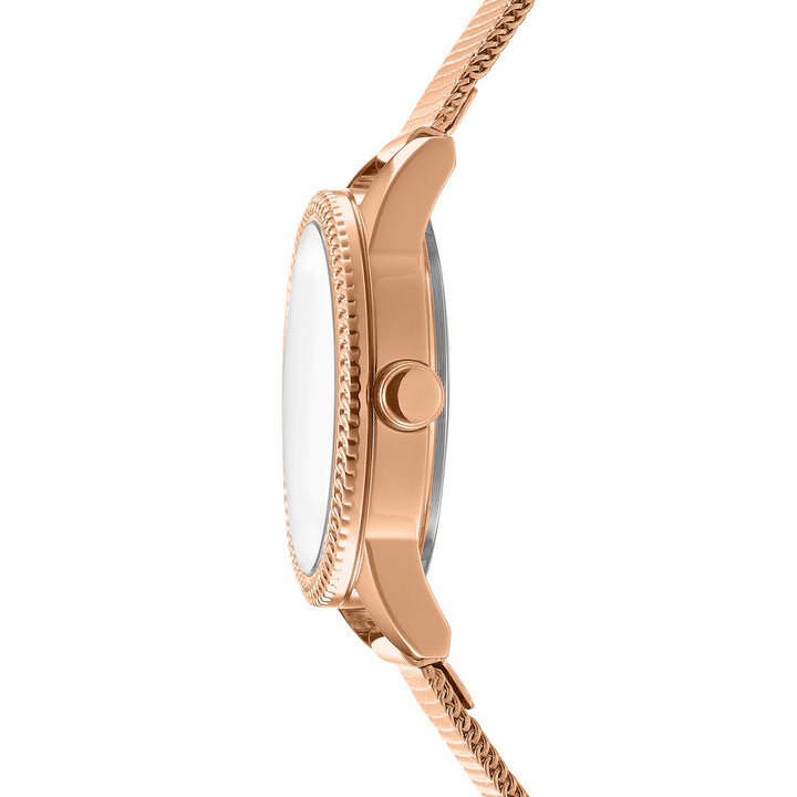 Quartz Rose Gold Round Dial Women's Watch - DK1L113M0085