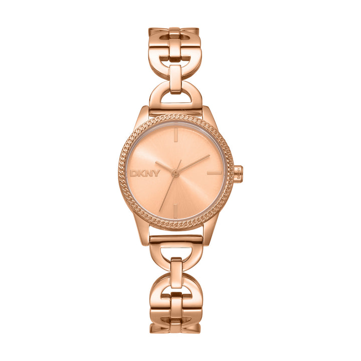 Quartz Rose Gold Round Dial Women's Watch - DK1L113M0255