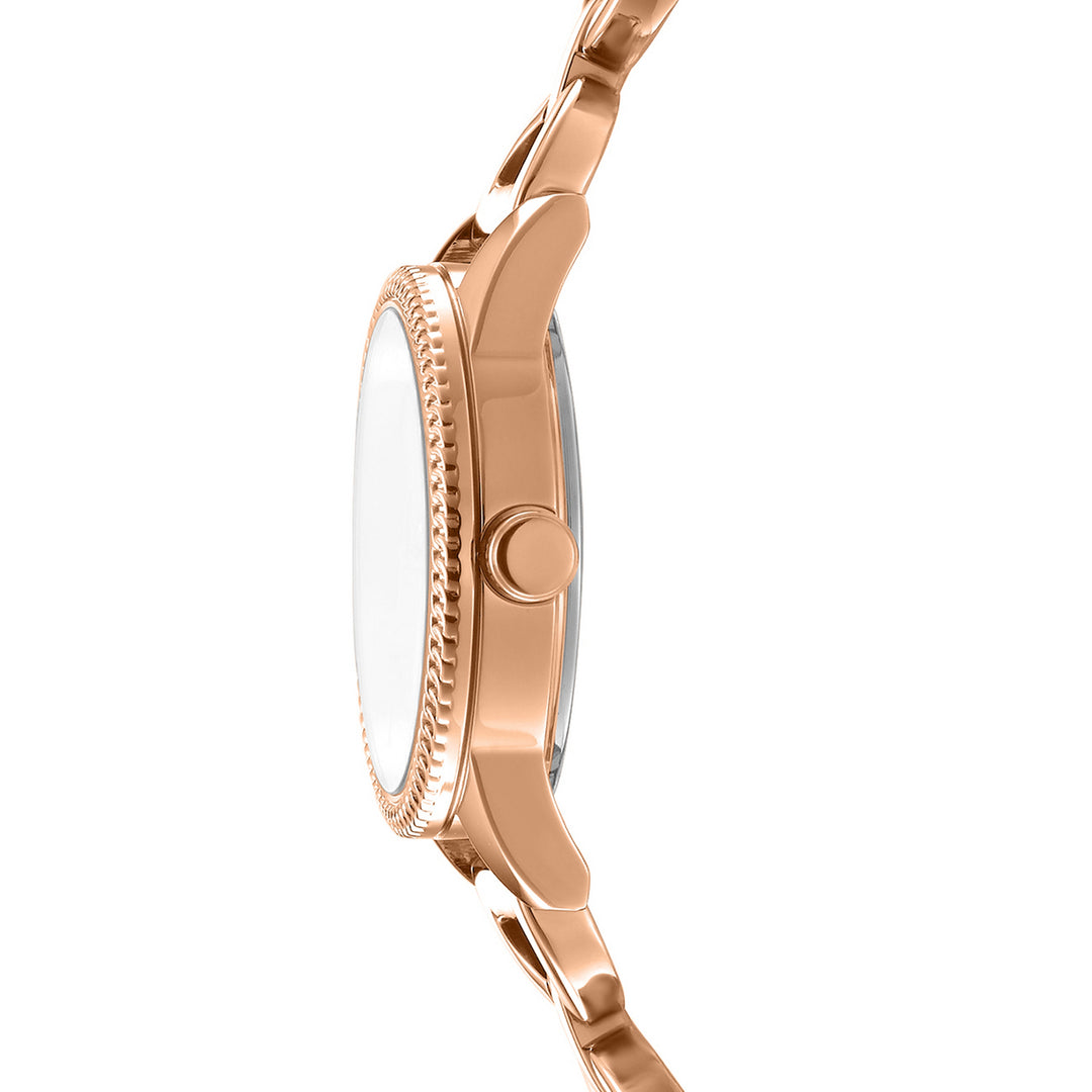 Quartz Rose Gold Round Dial Women's Watch - DK1L113M0255