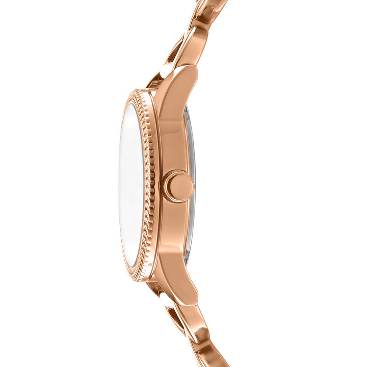 Quartz Rose Gold Round Dial Women's Watch - DK1L113M0255