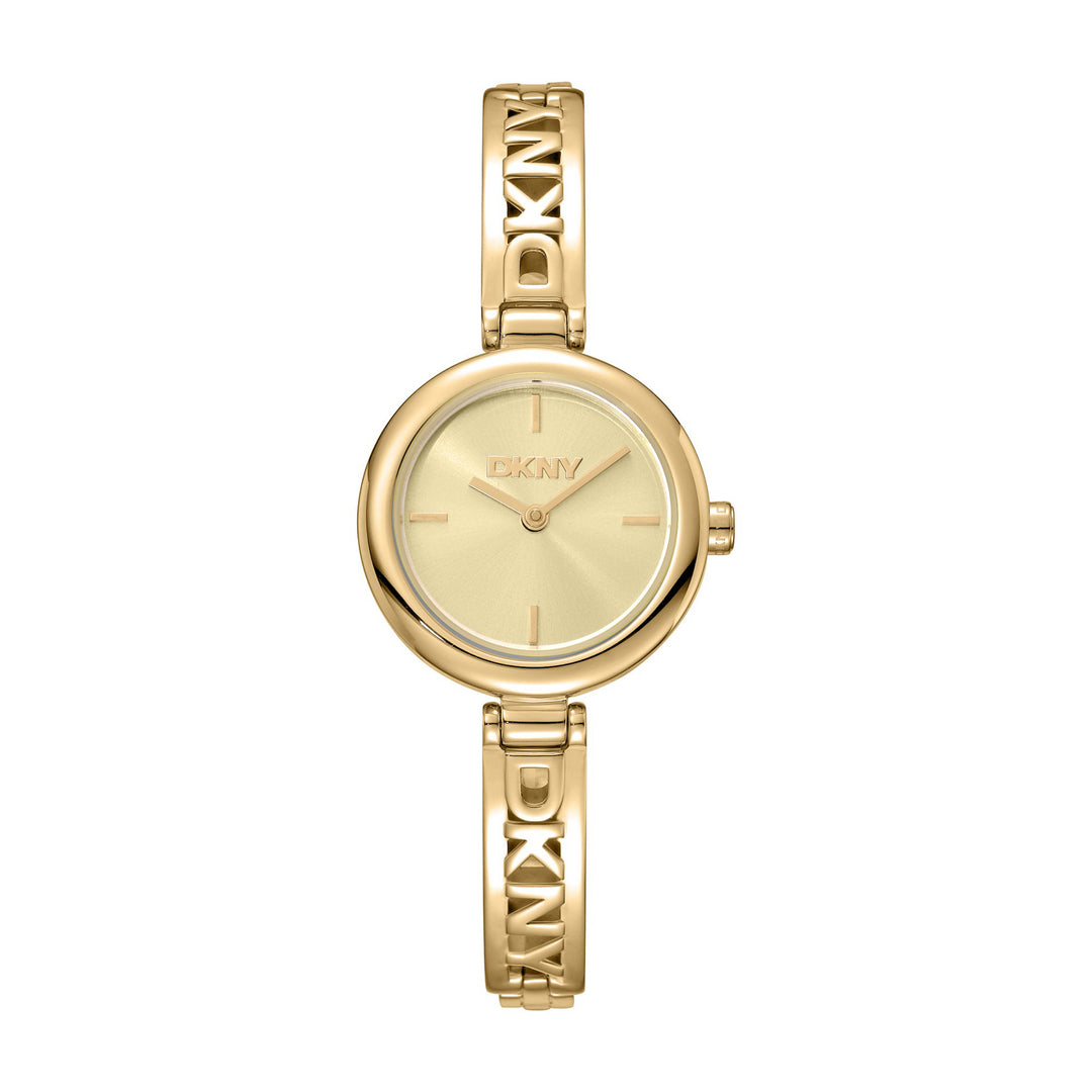 Logo Quartz Gold Round Dial Women's Watch - DK1L115M0035