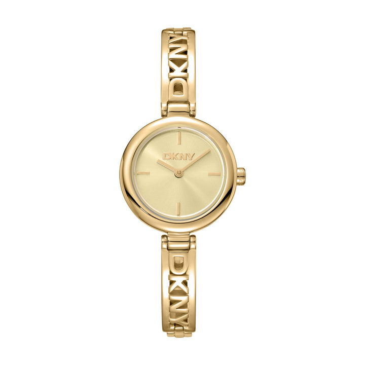 Logo Quartz Gold Round Dial Women's Watch - DK1L115M0035