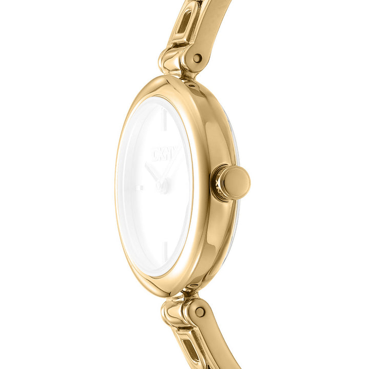 Logo Quartz Gold Round Dial Women's Watch - DK1L115M0035