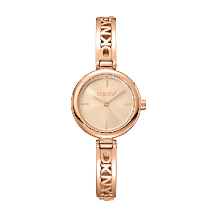 Logo Quartz Rose Gold Round Dial Women's Watch - DK1L115M0055