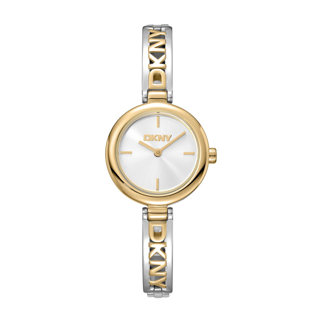Logo Quartz Silver Round Dial Women's Watch - DK1L115M0065