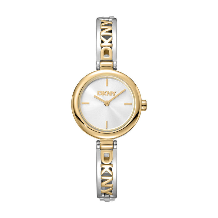 Logo Quartz Silver Round Dial Women's Watch - DK1L115M0065