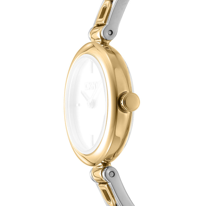 Logo Quartz Silver Round Dial Women's Watch - DK1L115M0065
