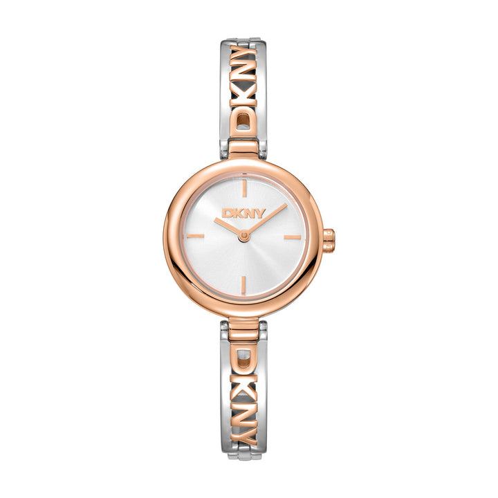 Logo Quartz Silver Round Dial Women's Watch - DK1L115M0075