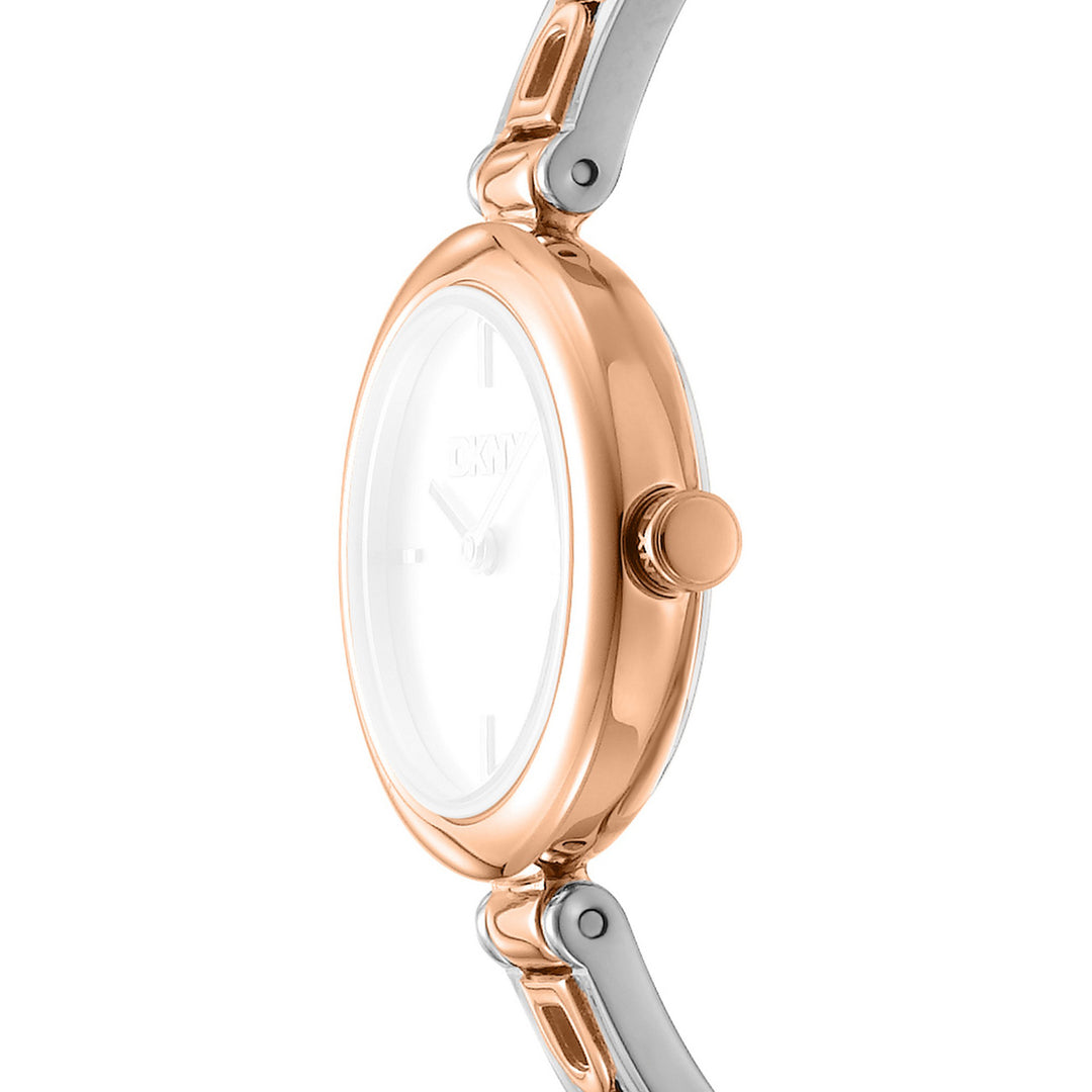 Logo Quartz Silver Round Dial Women's Watch - DK1L115M0075
