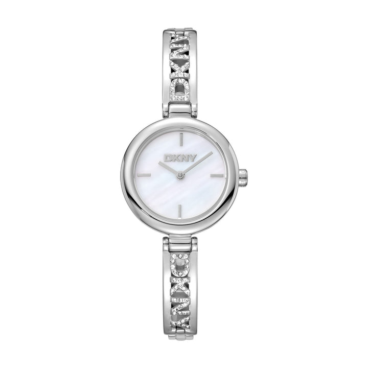 Logo Quartz White Round Dial Women's Watch - DK1L115M0215