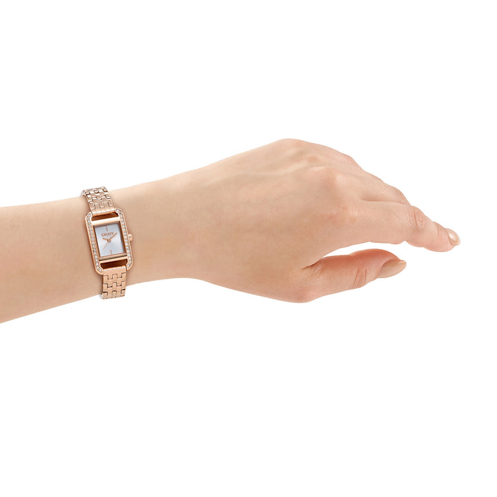 Quartz Silver Rectangular Dial Women's Watch - DK1L117M0055