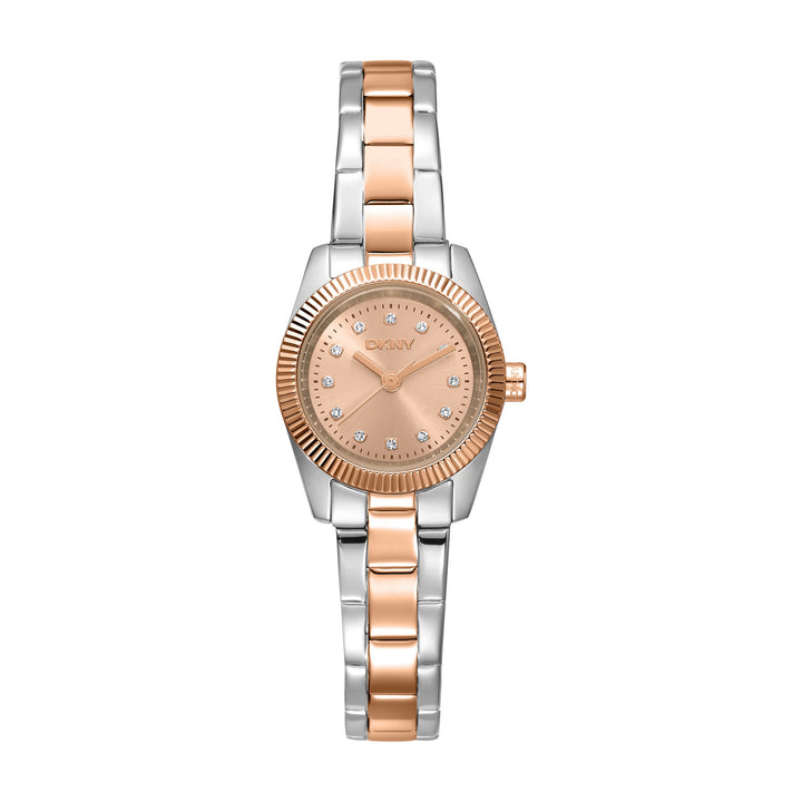 Quartz Rose Gold Round Dial Women's Watch - DK1L125M0065